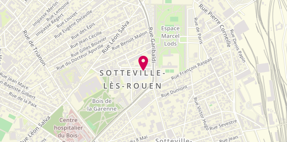 Plan de Pompes funèbres PFG SOTTEVILLE-LÈS-ROUEN, 8 place de l'Hôtel de Ville, 76300 Sotteville-lès-Rouen