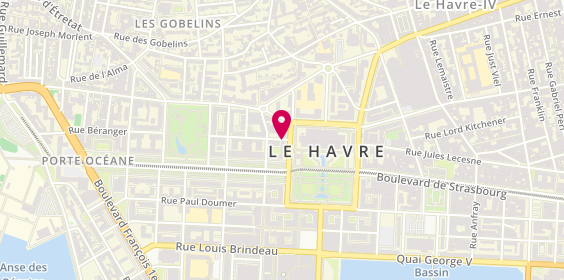 Plan de Pompes Funèbres et Marbrerie Houssaye, 53 place de l'Hôtel de Ville, 76600 Le Havre