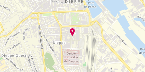 Plan de Pompes funèbres PFG DIEPPE, 9 avenue Pasteur, 76200 Dieppe