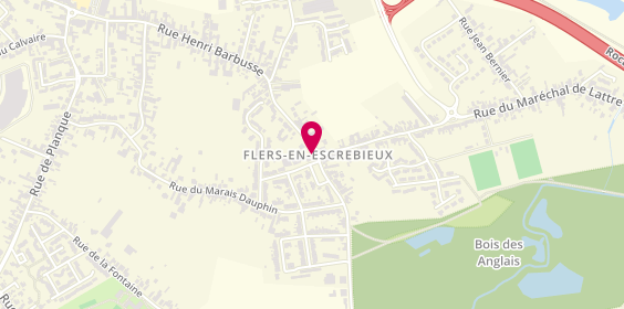 Plan de Les Pompes Funebres Tomczyk Delebury, 16 Place du Marche Jacques Duclos, 59128 Flers-en-Escrebieux
