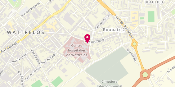 Plan de Pompes Funèbres et Marbrerie DEBEURME - PFG WATTRELOS, 2 Rue Jean Marais, 59150 Wattrelos