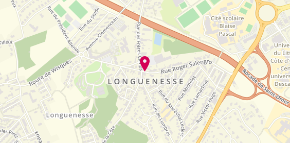 Plan de Les Pompes Funebres du Channel, 1 Rue Roger Salengro, 62219 Longuenesse
